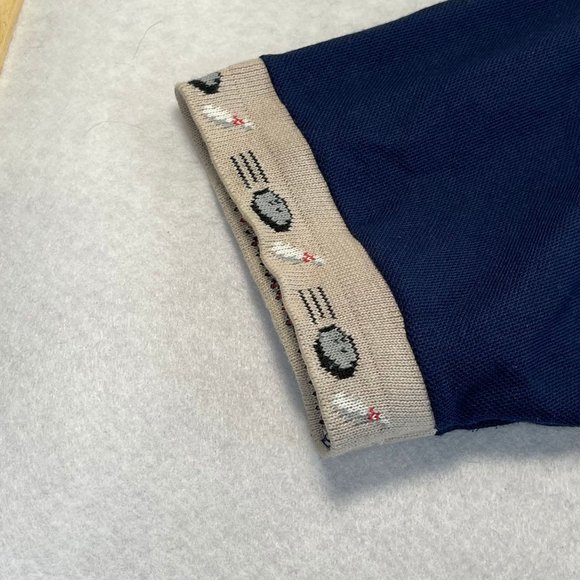 Vintage HILTON Mens L Novelty Embroidered Bowling Short Sleeve Polo Shirt - Picture 4 of 10